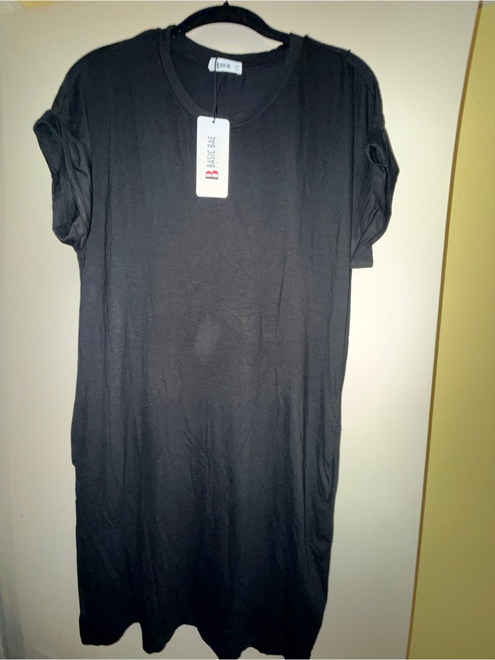 Basic One Black Crewneck T-Shirt Dress - Picture 4 of 4